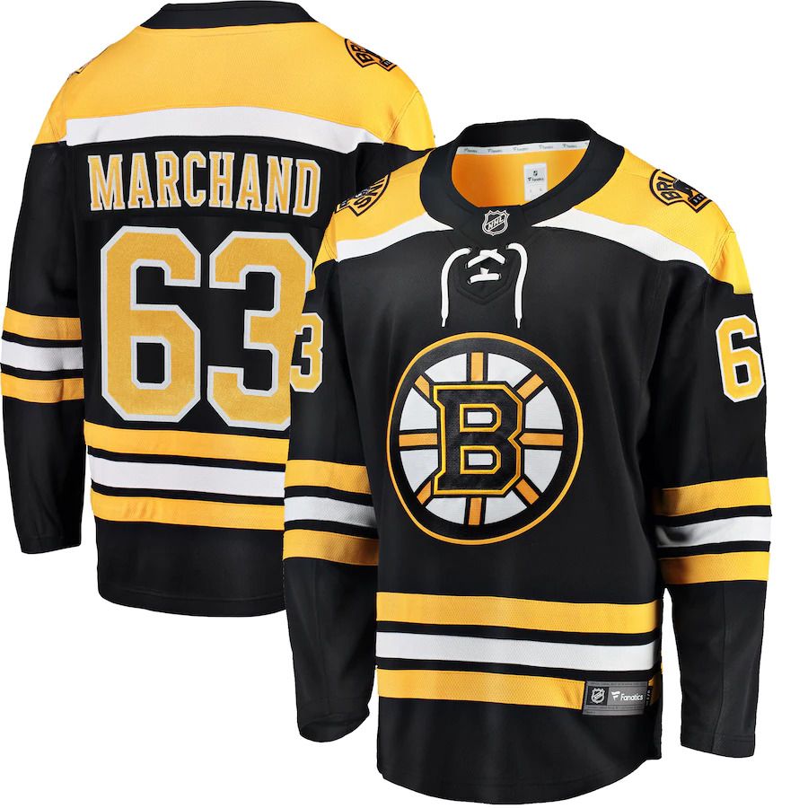 Men Boston Bruins #63 Brad Marchand Fanatics Branded Black Breakaway Player NHL Jersey->boston bruins->NHL Jersey